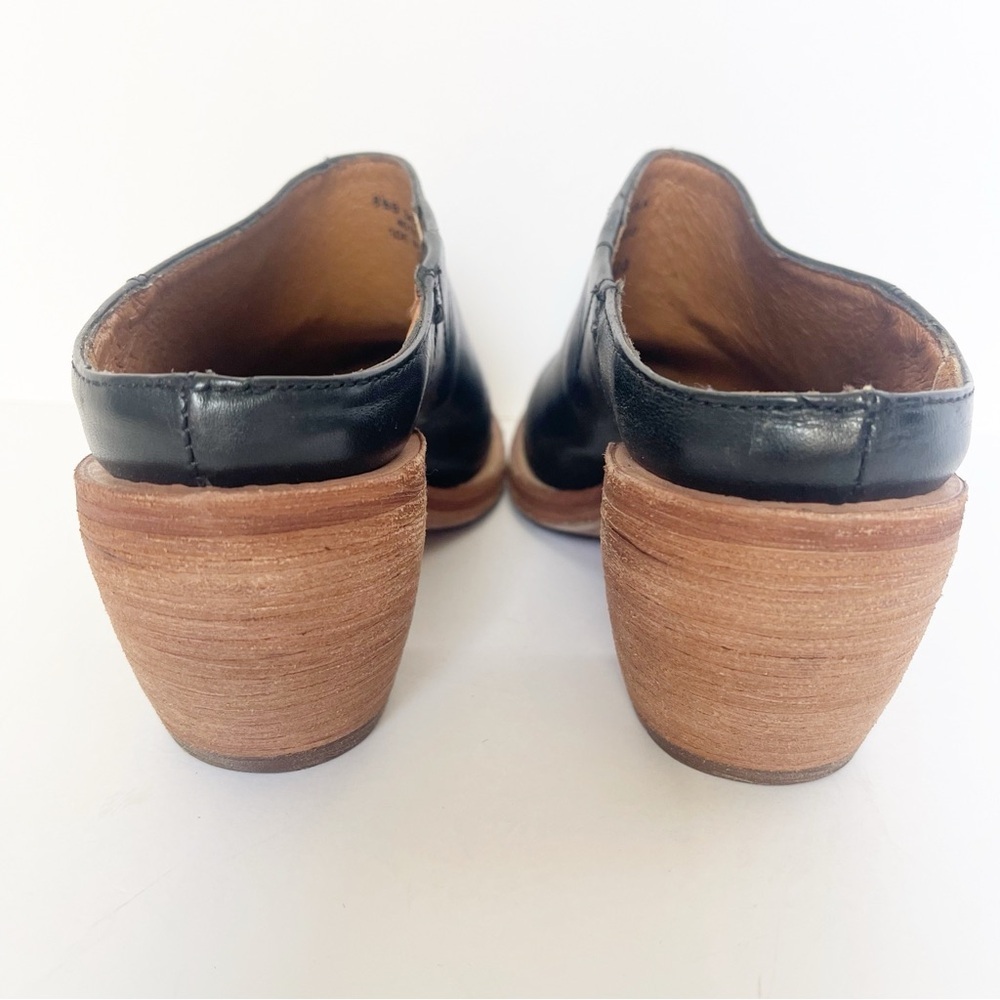 Black Leather Frye Mules - Picture 3 of 7